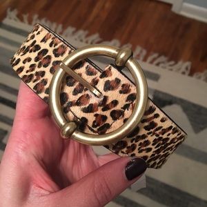 Anthropologie Calf Hair Leopard Belt